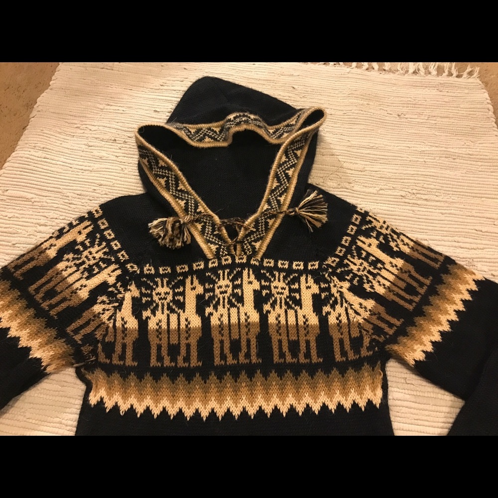 Artesania “Edm” Alpaca Black & Tan/Brown/Cream EUC - Picture 3 of 8